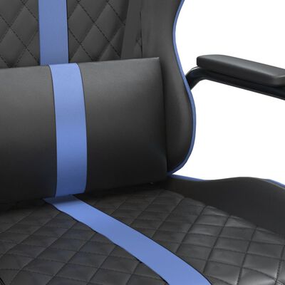 vidaXL Chaise de jeu de massage bleu et noir similicuir
