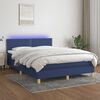 vidaXL Sommier &agrave; lattes de lit avec matelas LED Bleu 140x200 cm Tissu
