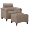 vidaXL Fauteuil avec repose-pied Taupe 60 cm Tissu microfibre