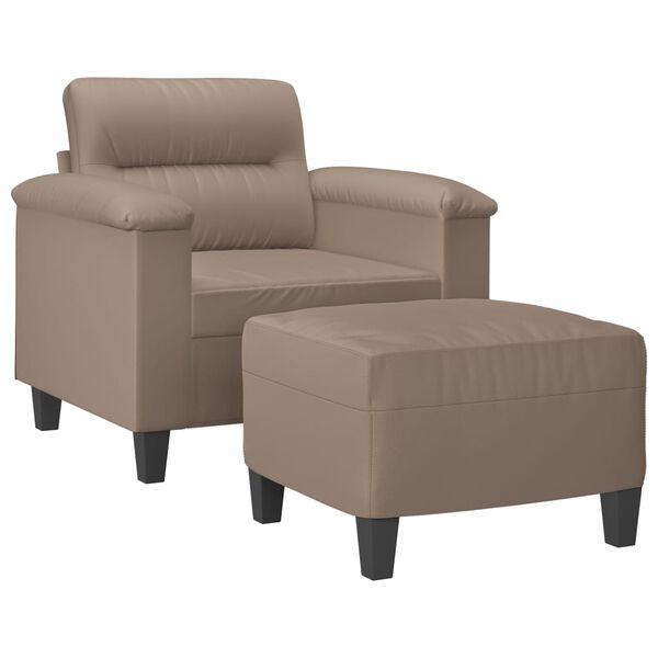 vidaXL Fauteuil avec repose-pied Taupe 60 cm Tissu microfibre