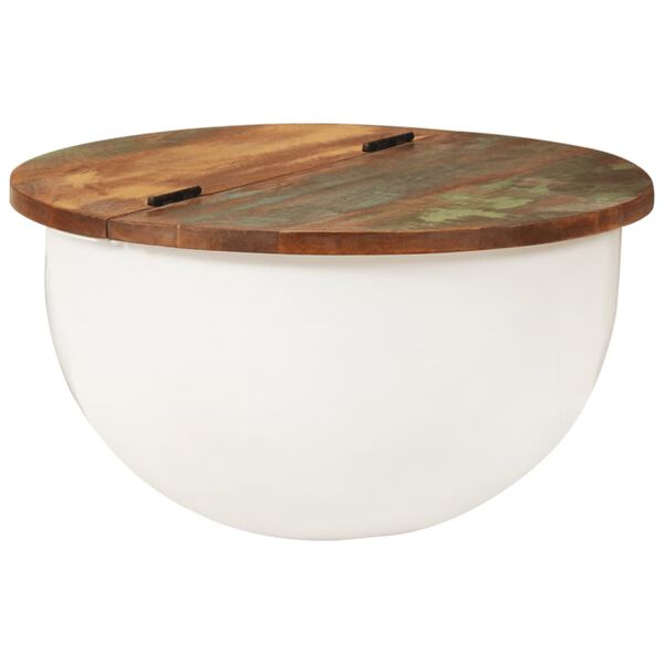 vidaXL Table basse blanc 50x27 cm bois de récupération massif
