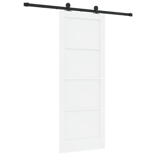 vidaXL Porte coulissante Blanc et Noir 78 x 202 cm Pin massif