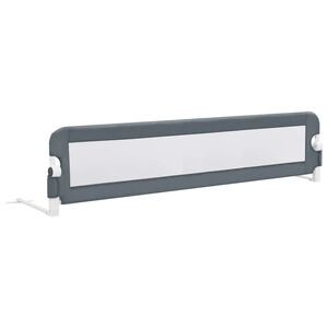 vidaXL Barri&egrave;re de s&eacute;curit&eacute; de lit d'enfant Gris 180x42 cm Polyester