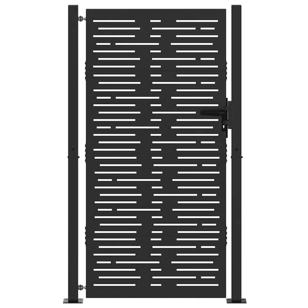 vidaXL Portail de jardin 100x175 cm en acier Corten, design carr&eacute;