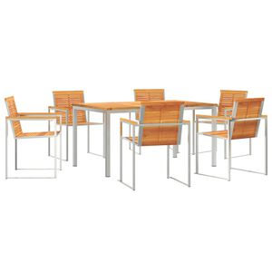 vidaXL Ensemble de salle &agrave; manger pour jardin 7 pcs Marron