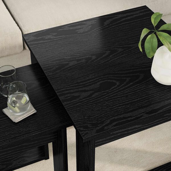 vidaXL Ensemble de tables basses 2 pcs Ch&ecirc;ne noir Bois d'ing&eacute;nierie