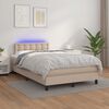 vidaXL Sommier &agrave; lattes de lit avec matelas LED cappuccino 120x190 cm