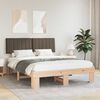 vidaXL Cadre de lit avec t&ecirc;te de lit rembourr&eacute;e Taupe 150 x 200 cm