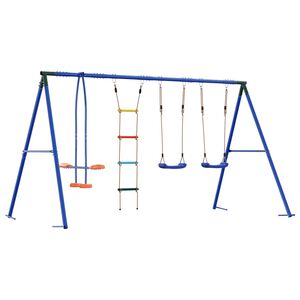 vidaXL Ensemble de balan&ccedil;oires d'ext&eacute;rieur Multicolore Acier et PE