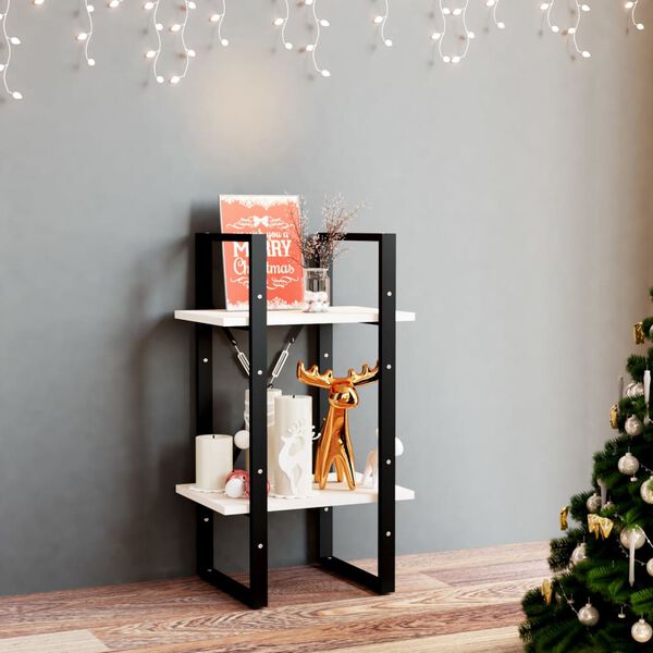 vidaXL Bibliothèque à 2 niveaux Blanc 40x30x70 cm Bois de pin massif