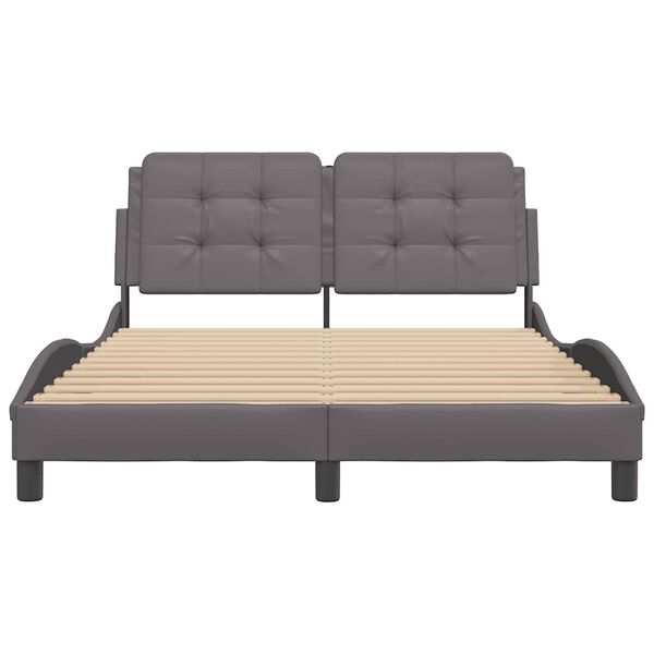 vidaXL Cadre de lit sans matelas Zadar gris 120x200 cm similicuir