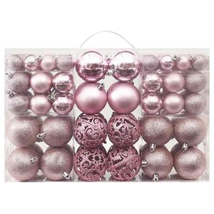 vidaXL Ensemble de boules de Noël 100 pcs Rose