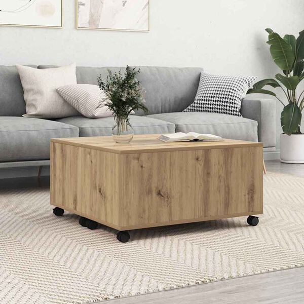 vidaXL Table basse Chêne artisanal 75 x 75 x 38 cm Bois d'ingénierie
