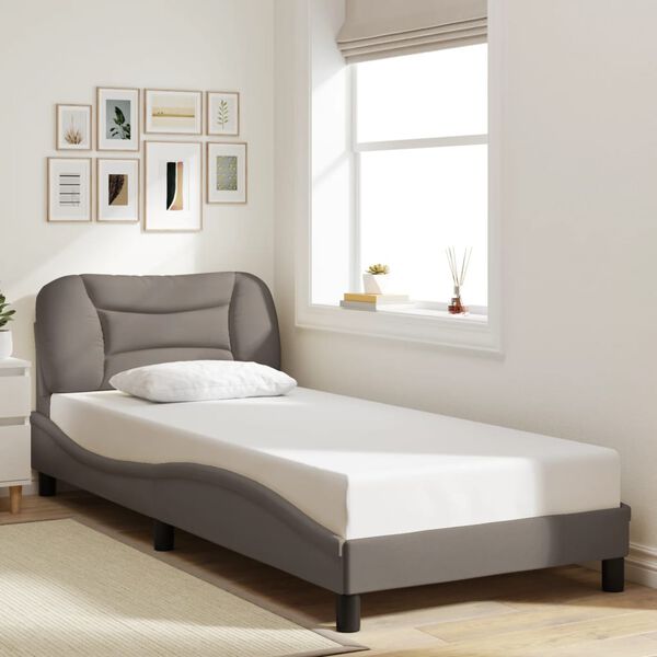 vidaXL Cadre de lit sans matelas Hvar taupe 90x190 cm tissu