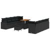 vidaXL Ensemble de canap&eacute; de jardin 11 pcs Noir polyrotin