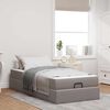 vidaXL Cadre de lit avec matelas avec matelas 2 pcs Taupe tissu