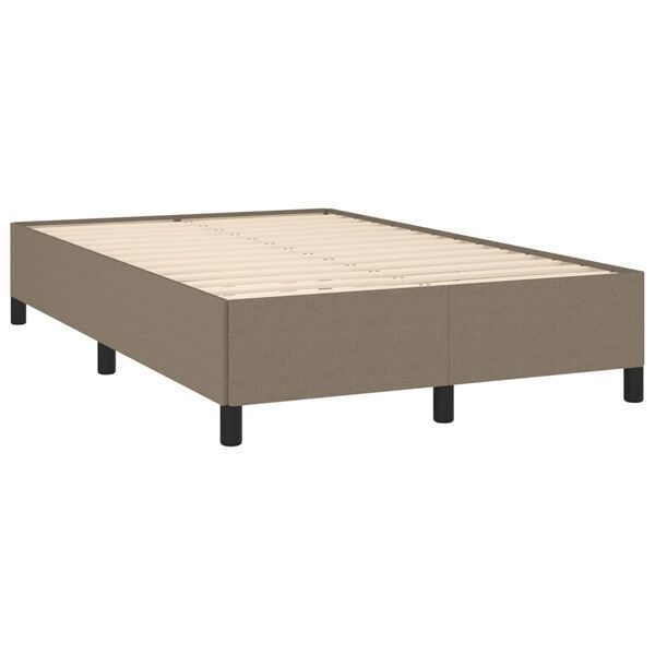 vidaXL Sommier &agrave; lattes de lit avec matelas taupe 120x190 cm tissu