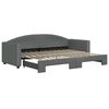 vidaXL Lit de jour avec gigogne sans matelas gris fonc&eacute; 80x200 cm