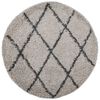 vidaXL Tapis shaggy à poils longs moderne beige et anthracite Ø 280 cm