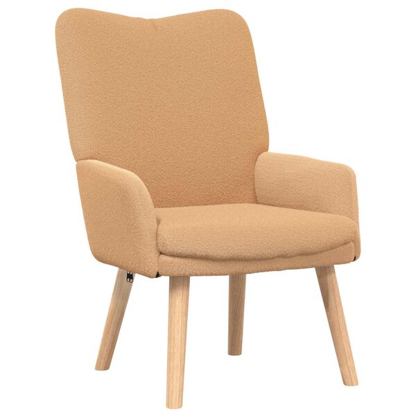 vidaXL fauteuil Beige 63 x 67 x 94 cm Polyester et contreplaqu&eacute;