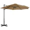 vidaXL Parasol de jardin avec base portable taupe