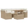 vidaXL Ensemble de canap&eacute; de jardin 7 pc Beige Poly rotin