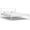 vidaXL Cadre de lit sans matelas blanc m&eacute;tal 120x200 cm