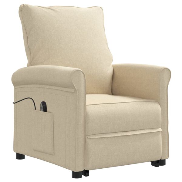 vidaXL Fauteuil Cr&egrave;me Tissu