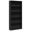 vidaXL Biblioth&egrave;que noir 80x24x176 cm bois d'ing&eacute;nierie