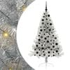 vidaXL Sapin de No&euml;l artificiel pr&eacute;-&eacute;clair&eacute; Argent 180 cm PET