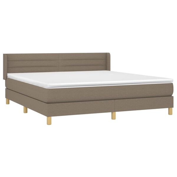 vidaXL Sommier &agrave; lattes de lit avec matelas Taupe 160x200 cm Tissu