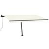 vidaXL Auvent automatique avec capteur de vent et LED 400x350 cm Cr&egrave;me