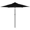 vidaXL Parasol de jardin avec m&acirc;t en acier noir 225x225x212 cm