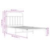 vidaXL Cadre de lit m&eacute;tal sans matelas avec t&ecirc;te de lit noir 80x200 cm