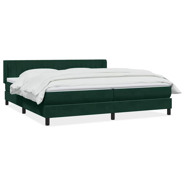 vidaXL Sommier &agrave; lattes de lit et matelas vert fonc&eacute; 180x220cm velours