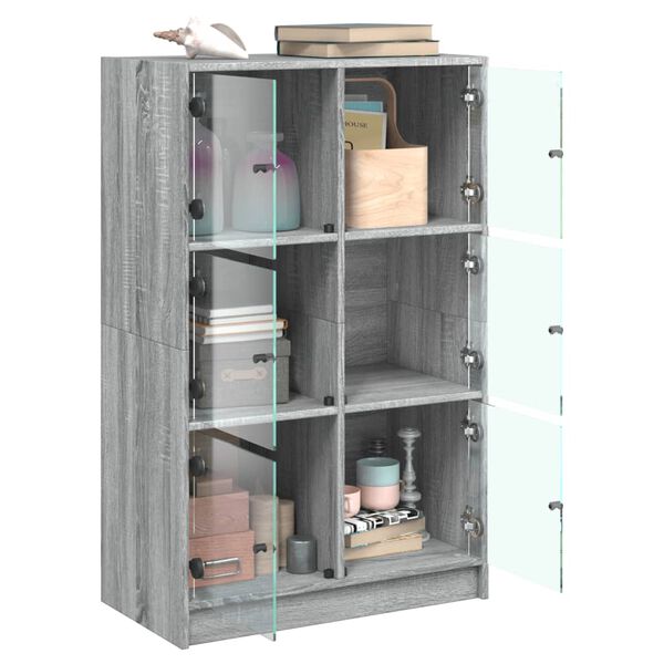 vidaXL Buffet haut avec portes gris sonoma 68x37x109cm bois ing&eacute;nierie