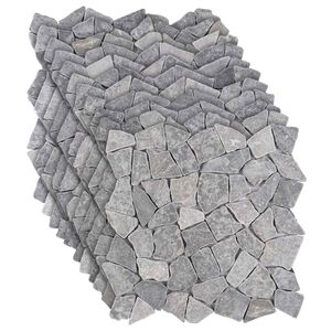 vidaXL Carreaux Mosa&iuml;ques Gris clair 30 x 30 cm Marbre