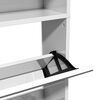 vidaXL Armoire &agrave; chaussures miroir 4 niveaux blanc brillant