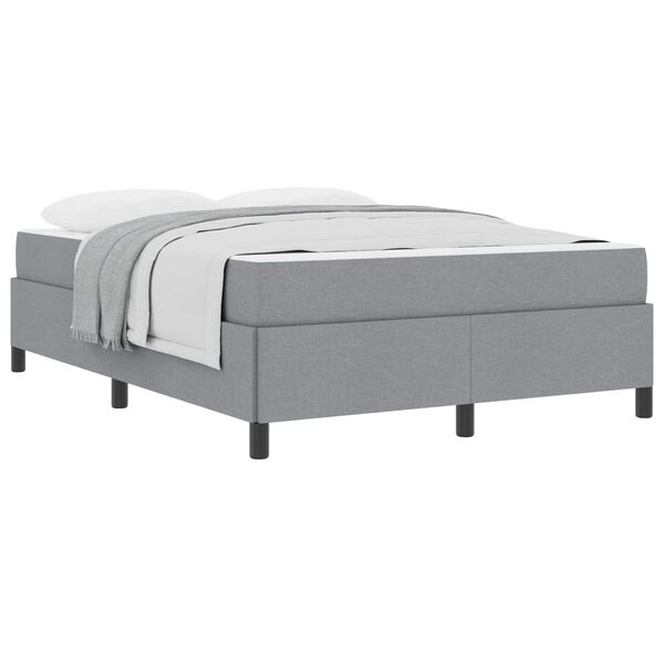 vidaXL Lit &agrave; ressorts avec matelas Gris clair 140 x 190 cm tissu