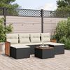 vidaXL Salon de jardin 7 pcs avec coussins noir r&eacute;sine tress&eacute;e