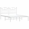 vidaXL Cadre de lit métal sans matelas et tête de lit blanc 135x190 cm