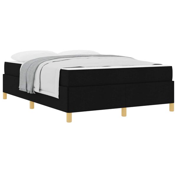 vidaXL Cadre de lit avec matelas Noir 140 x 190 cm tissu