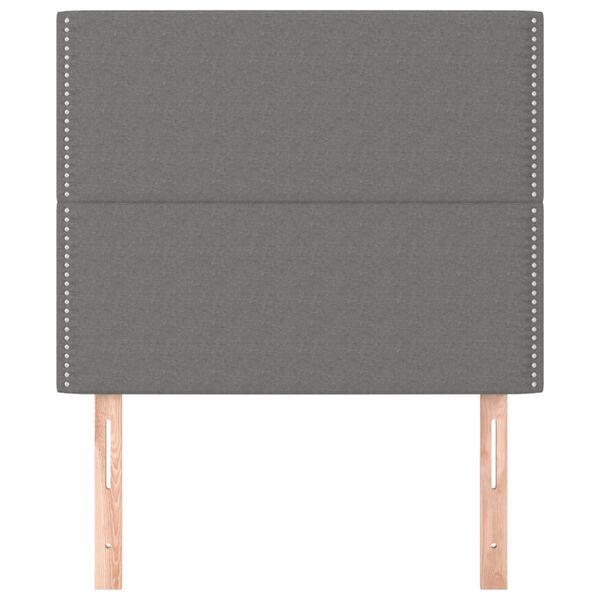vidaXL T&ecirc;te de lit Gris fonc&eacute; 80x5x118/128 cm Tissu