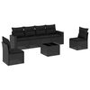 vidaXL Salon de jardin 7 pcs avec coussins noir r&eacute;sine tress&eacute;e