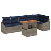 vidaXL Ensemble de canap&eacute; de jardin 7 pc Gris Poly rotin