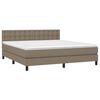 vidaXL Sommier &agrave; lattes de lit avec matelas Taupe 160x200 cm Tissu