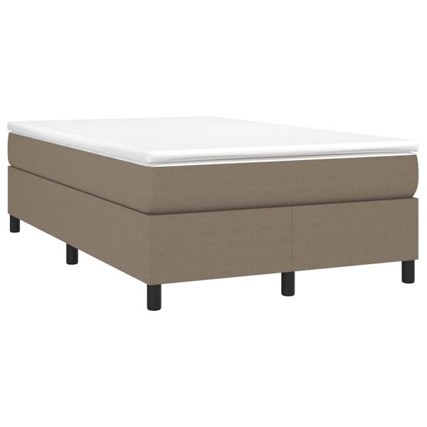 vidaXL Sommier &agrave; lattes de lit avec matelas Taupe 120x200 cm Tissu