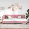 vidaXL Cadre de lit d'angle avec t&ecirc;te de lit Rose 90 x 200 cm Velours