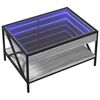 vidaXL Table basse avec LED infini sonoma gris 70x50x38 cm