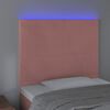 vidaXL T&ecirc;te de lit &agrave; LED Rose 90x5x118/128 cm Velours